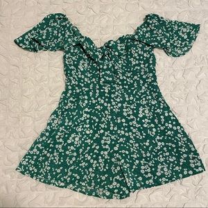 Green floral Romper